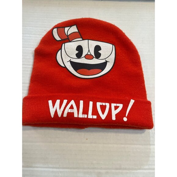Cuphead Wallop! Unisex Red Knit Beanie Hat By Studio MDHR Inc. - Picture 1 of 8
